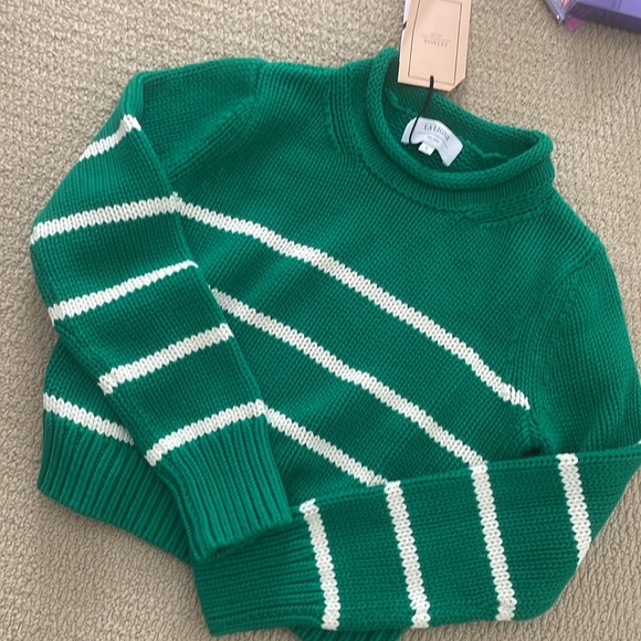 NWT La Ligne Mini Marin Sweater Striped Knit Cotton Crop small - Picture 4 of 11